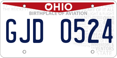 OH license plate GJD0524