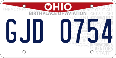 OH license plate GJD0754