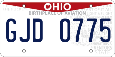 OH license plate GJD0775