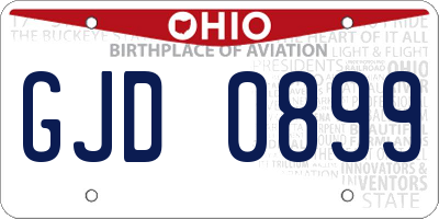 OH license plate GJD0899