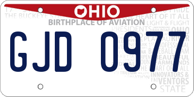 OH license plate GJD0977