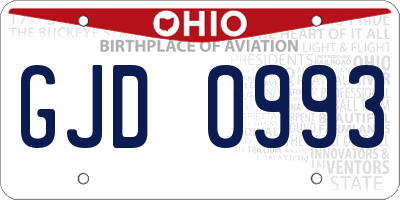 OH license plate GJD0993