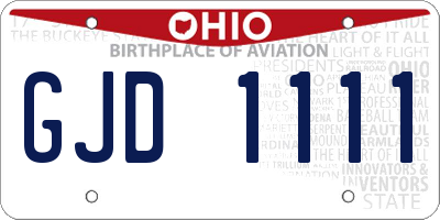 OH license plate GJD1111