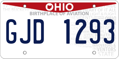 OH license plate GJD1293