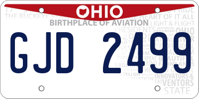 OH license plate GJD2499