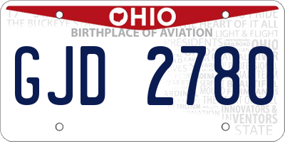 OH license plate GJD2780