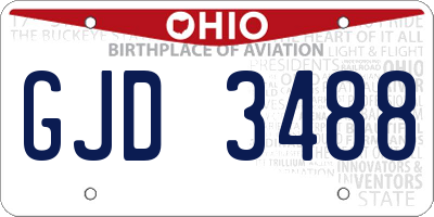 OH license plate GJD3488