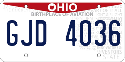 OH license plate GJD4036