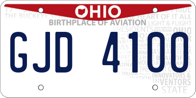 OH license plate GJD4100