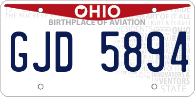 OH license plate GJD5894