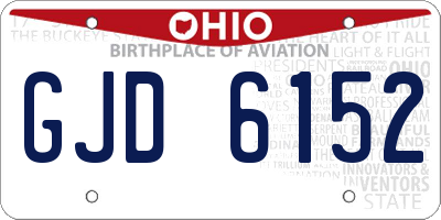 OH license plate GJD6152