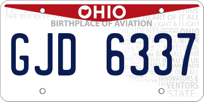 OH license plate GJD6337
