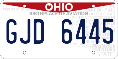OH license plate GJD6445