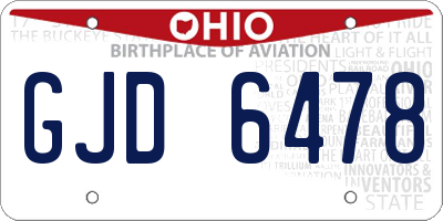 OH license plate GJD6478