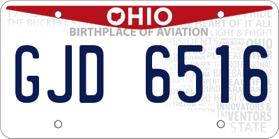 OH license plate GJD6516