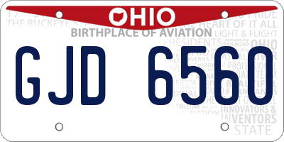 OH license plate GJD6560