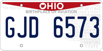 OH license plate GJD6573