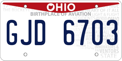 OH license plate GJD6703