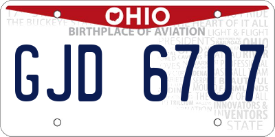 OH license plate GJD6707
