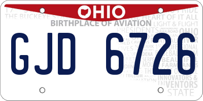 OH license plate GJD6726