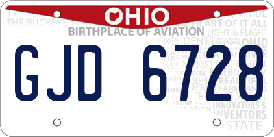 OH license plate GJD6728