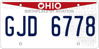 OH license plate GJD6778