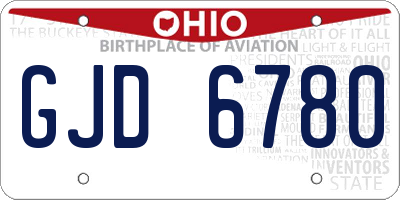 OH license plate GJD6780