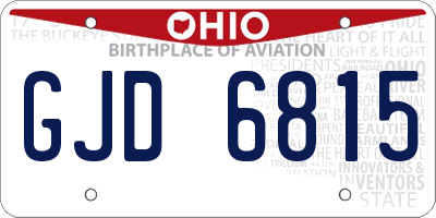 OH license plate GJD6815