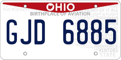 OH license plate GJD6885