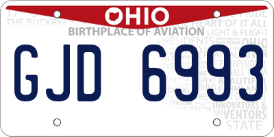 OH license plate GJD6993