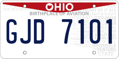 OH license plate GJD7101
