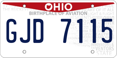 OH license plate GJD7115