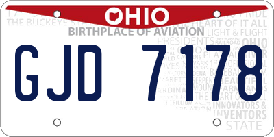 OH license plate GJD7178