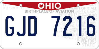 OH license plate GJD7216