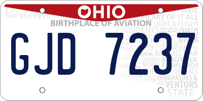 OH license plate GJD7237