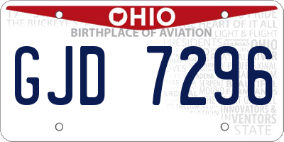 OH license plate GJD7296