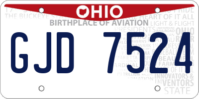 OH license plate GJD7524