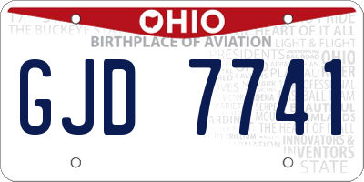 OH license plate GJD7741