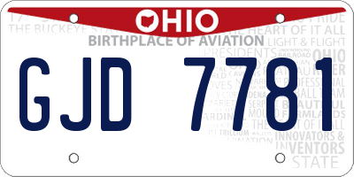 OH license plate GJD7781