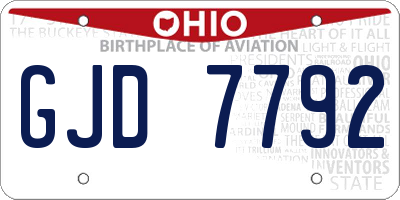 OH license plate GJD7792