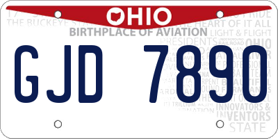 OH license plate GJD7890