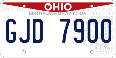 OH license plate GJD7900