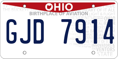 OH license plate GJD7914