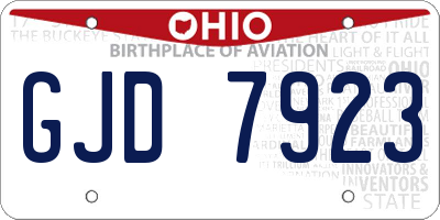 OH license plate GJD7923