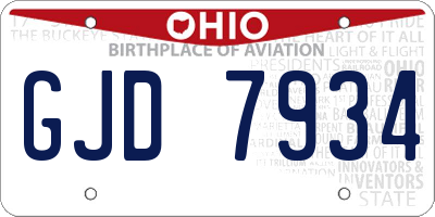 OH license plate GJD7934