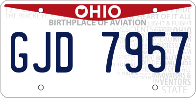 OH license plate GJD7957