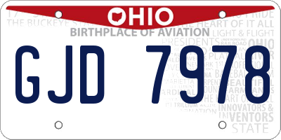 OH license plate GJD7978