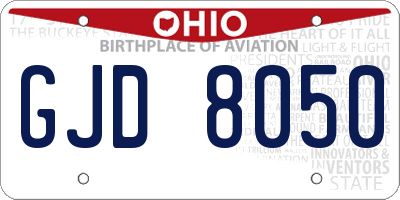 OH license plate GJD8050