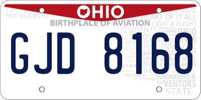 OH license plate GJD8168