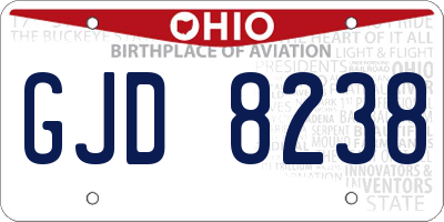 OH license plate GJD8238